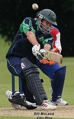 Six hit from Ed Joyce. Copyright Bill Mc Leod of CricPics