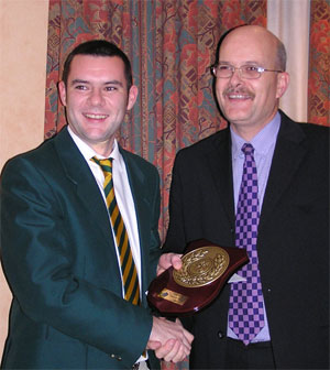 North Down captain Peter Shields and John Kerstens 