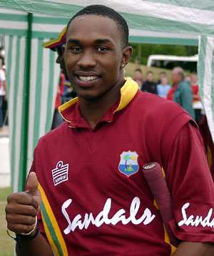 Dwayne Bravo of West Indies scored his first hundred in just 65 balls (©CricketEurope)