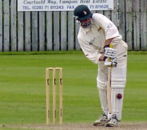 Zimbabwe's Grant Flower is struck on the pads (©CricketEurope)