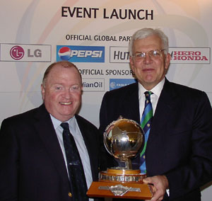 ICC Chief Executive Malcolm Speed with ICU Chairman Joe Doherty