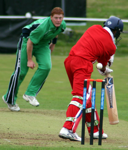 O'Brien goes past the inside edge (©CricketEurope)