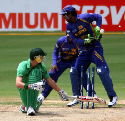 Kenny Carroll is bowled (©CricketEurope)