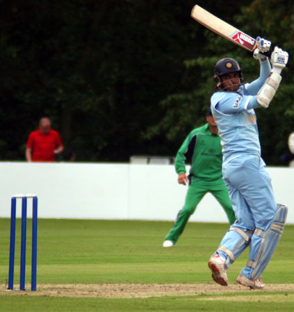 An inside edge goes to the boundary (©CricketEurope)
