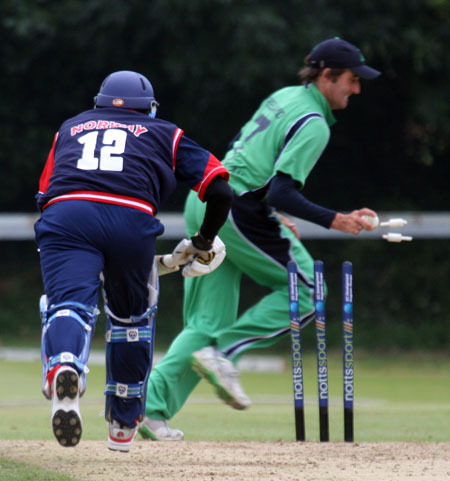 Run out for Kyle McCallan (©CricketEurope)
