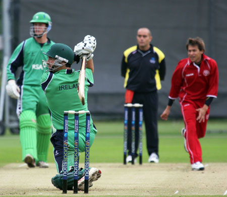 2008 Denmark v Ireland: Boundary for Ryan Haire (©CricketEurope)