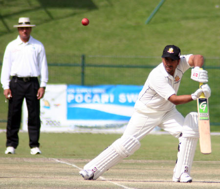 Saqib plays the ball to third man (©CricketEurope)
