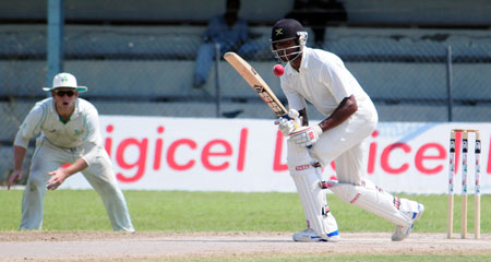 David Bernard turns into the on side (©Bryan Cummings/DigicelCricket.com)
