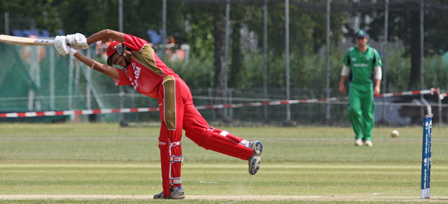Kumar misses a Dockrell ball and is bowled (©CricketEurope)