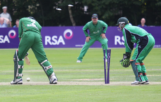 Masrafe Mortaza bowled by Alex Cusack (©CricketEurope)