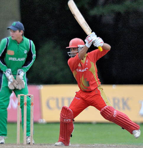 Ashish Bagai cuts (©Bryan Vandenburg, Cricket Canada)