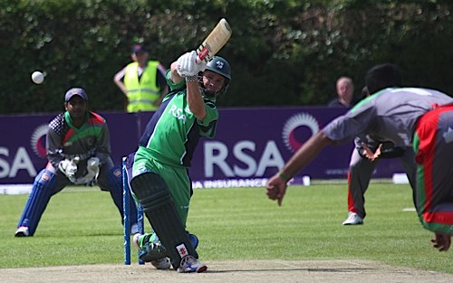 Porterfield drives through wide mid on to the boundary (©CricketEurope)