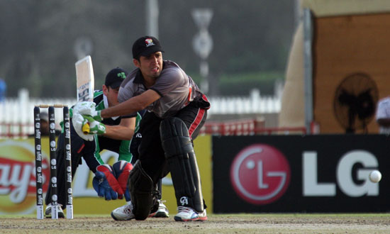 Reverse swept by Rohan Mustafa.. (©CricketEurope)