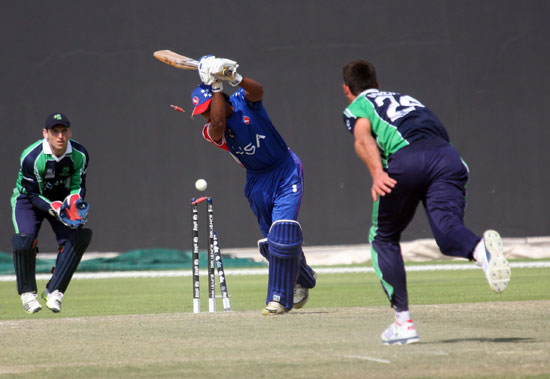 Ghous bowled by Sorensen (©CricketEurope)