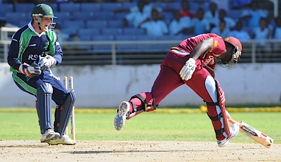 Darren Sammy is run out (©WICB)