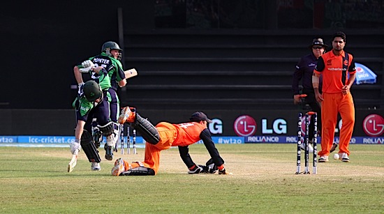 Ed Joyce is run out (©CricketEurope)
