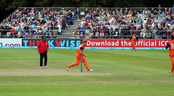 Run out for Timm van der Gugten (©CricketEurope)