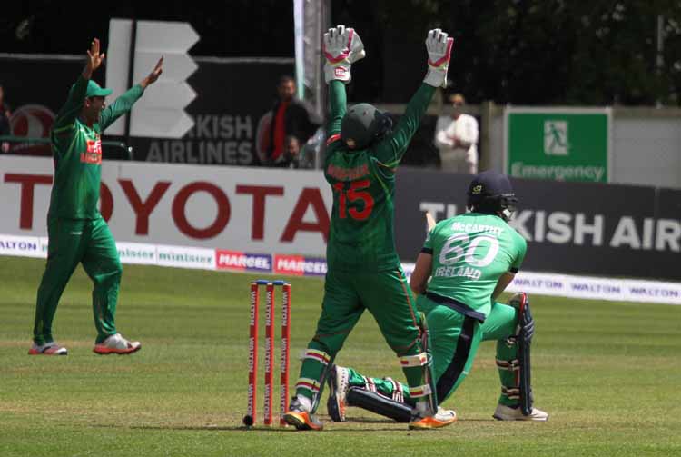 Barry McCarthy is given lbw sweeping (©CricketEurope)