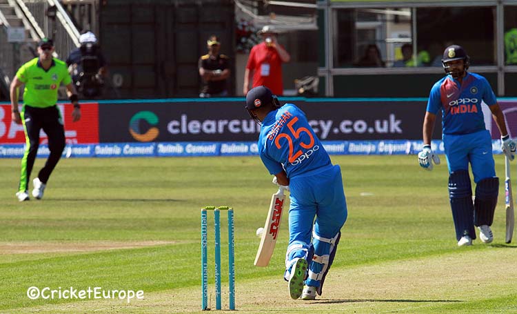 Shikhar Dhawan will clear Rankin and the boundary (©CricketEurope)