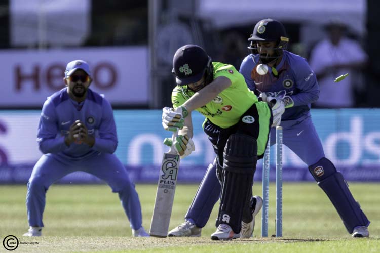 Balbirnie plays the wrong line to Chahal and is bowled (©Rodney Smythe/CricketEurope)