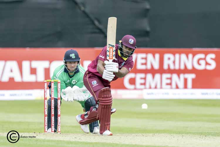On driven by Campbell (©Rodney Smythe/CricketEurope)