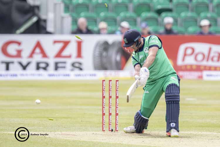 Mark Adair hit wicket (©Rodney Smythe/CricketEurope)