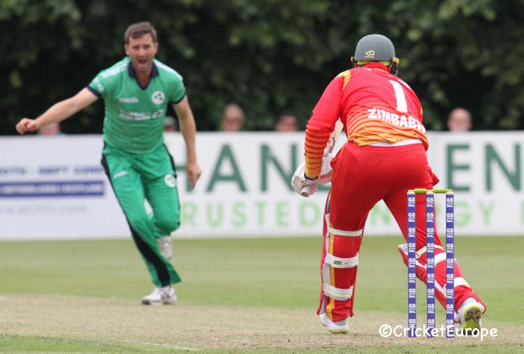 Murtagh traps Taylor in front first ball (©CricketEurope)