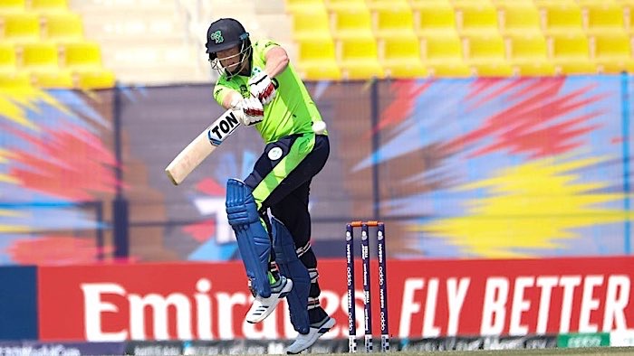 Kevin O'Brien works the ball for four through mid wicket (©ICC)