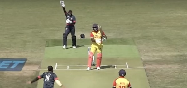 Czech keeper celebrates a catch in the second T20I
