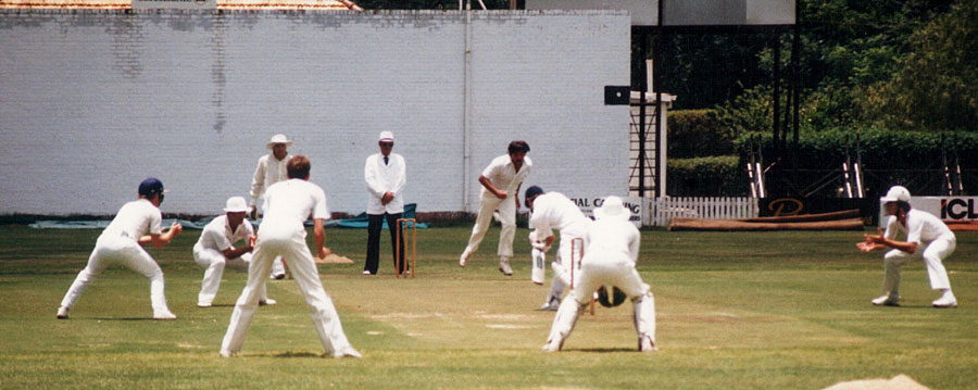Deryck Vincent batting in his Ireland debut against Matabeleleand at Bulawayo Athletic Club