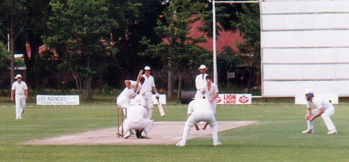 Conor Hoey bowling at Old Hararians (©CricketEurope)