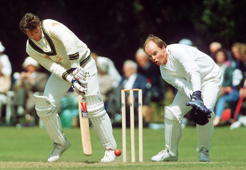 Mark Waugh batting as Brian Millar keeps (©INPHO)