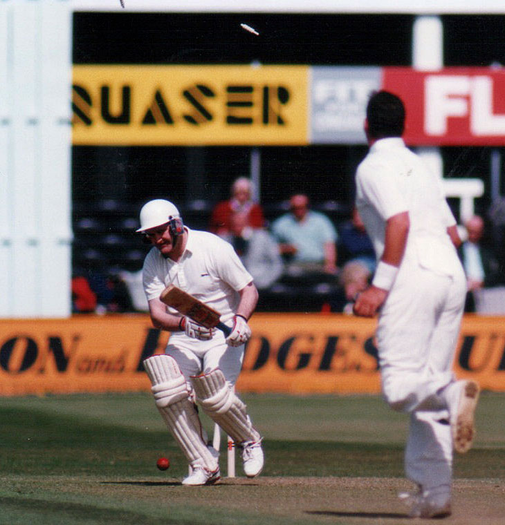 Junior McBrine is bowled by Millns (©Andy Gatling)