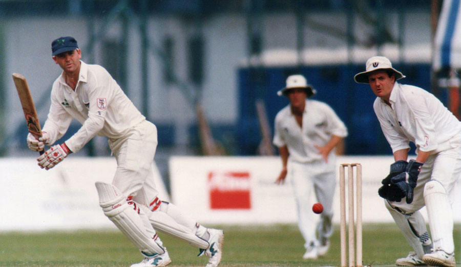 Ireland captain Justin Benson watched by Alec Davies (©CricketEurope)