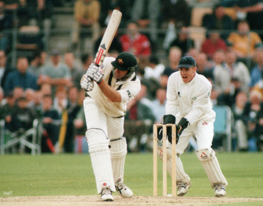 Matthew Hayden and wicketkeeper Patterson (©Rowland White)