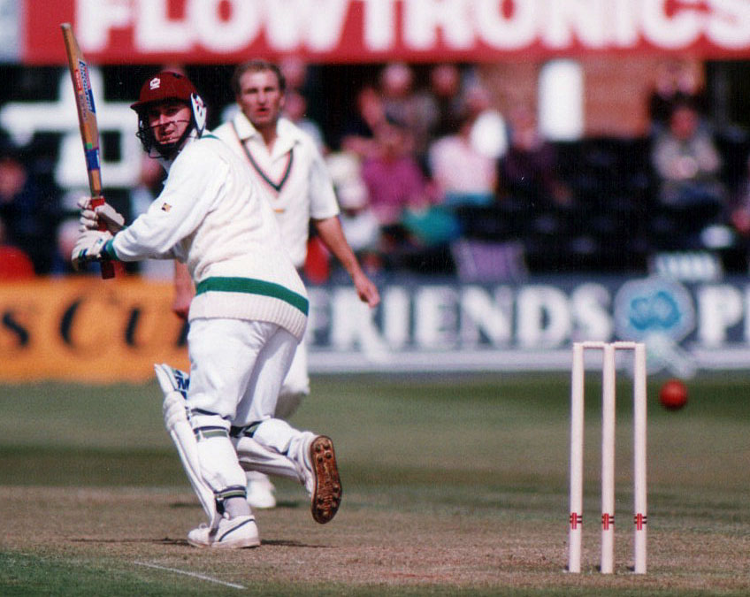 1994 Leicestershire v Ireland (B&H Cup): Uel Graham flicks the ball to fine leg (©Andy Gatling)