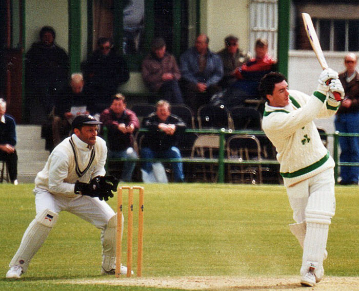 1995 Ireland v Kent (B&H Cup): Conor Hoey batting and wicketkeeper Steve Marsh (©Clarence Hiles)