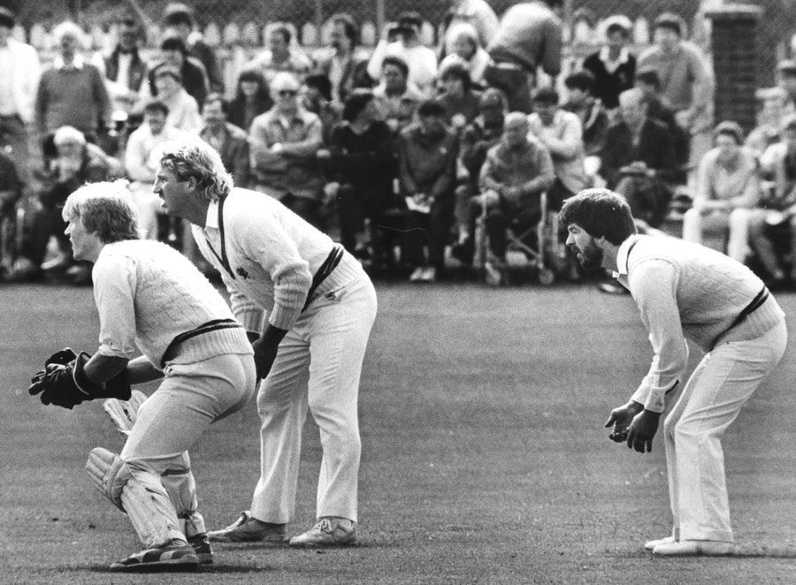 Keeping wicket alongside Ian Botham and Roger Monteith in the Lisburn sesquicentennial game 1986