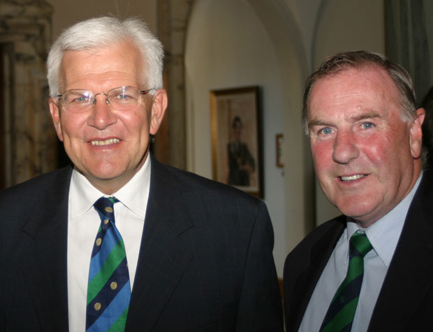 Alfie (right) with ICC Chief Executive Malcolm Speed