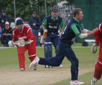Bobby Chawla is caught and bowled by Andy White (©CricketEurope)