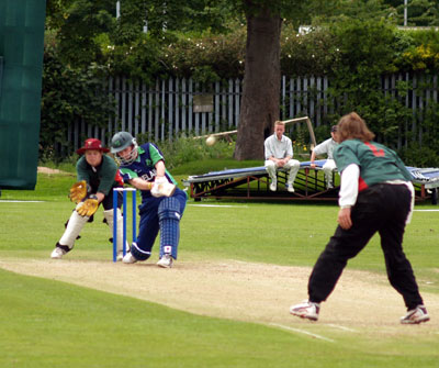 Peter Gillespie launches a six hit (©CricketEurope)